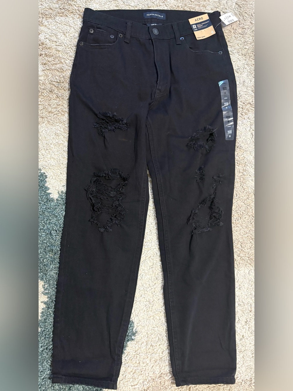 Aeropostale Black Distressed Mom Jeans